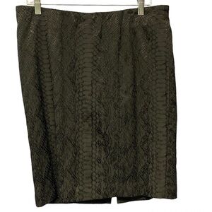 Lane Bryant snakeprint black skirt womens size 14